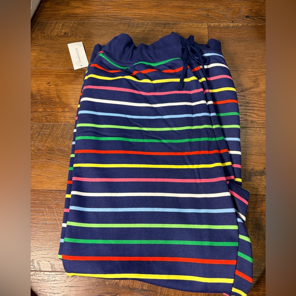 Charter club joggers unisex xxl nwt multicolor stripes